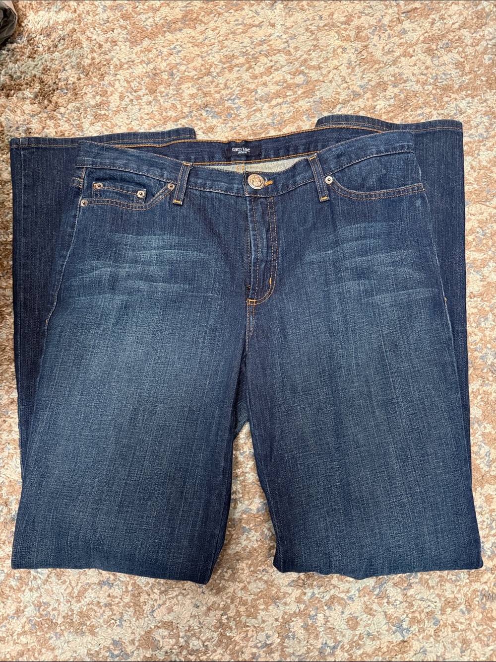 Karen Kane Dark Blue Bootcut Jeans, Size 14